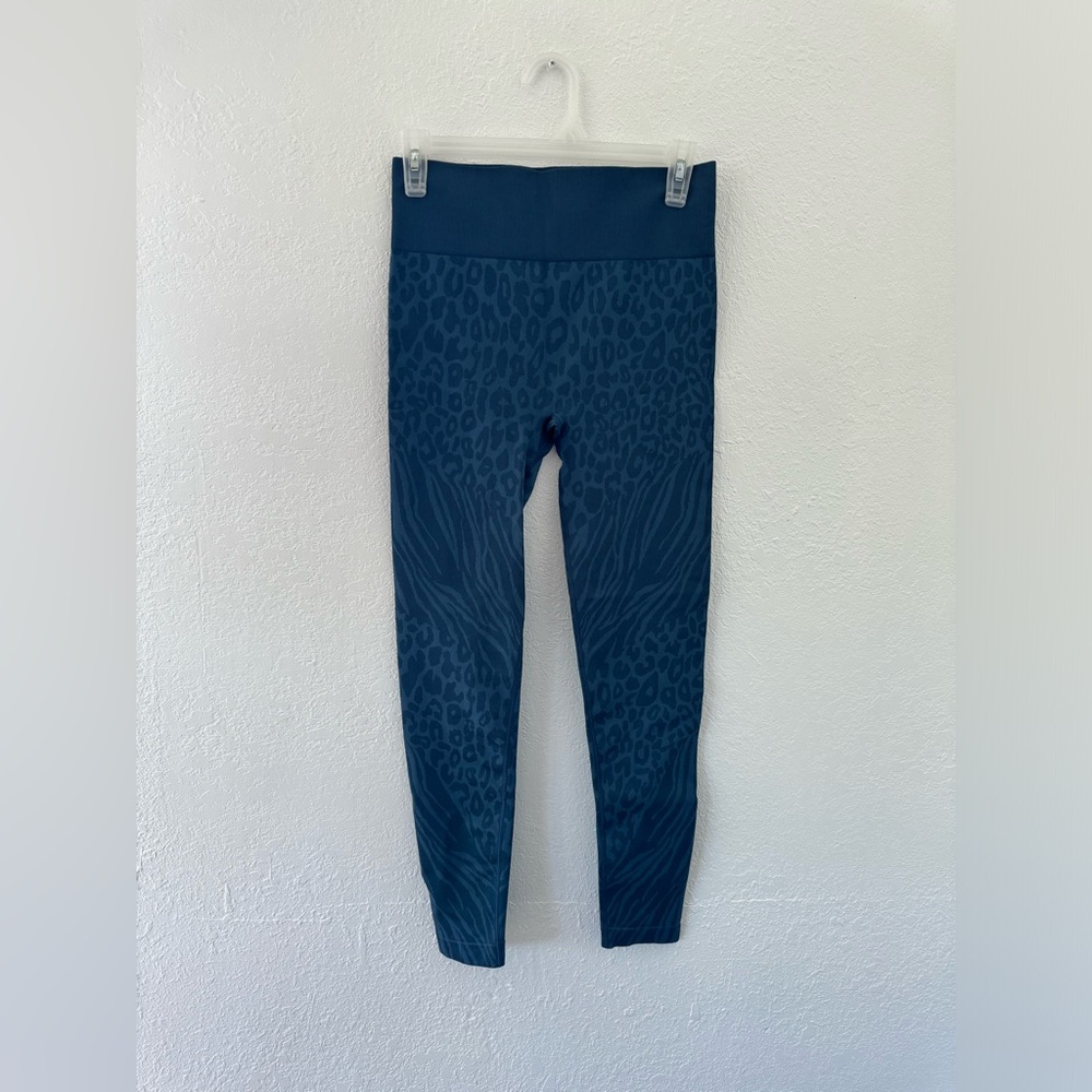 Sofia Active By Sofia Vergara Leggings, Blue, Animal Print, Size Medium